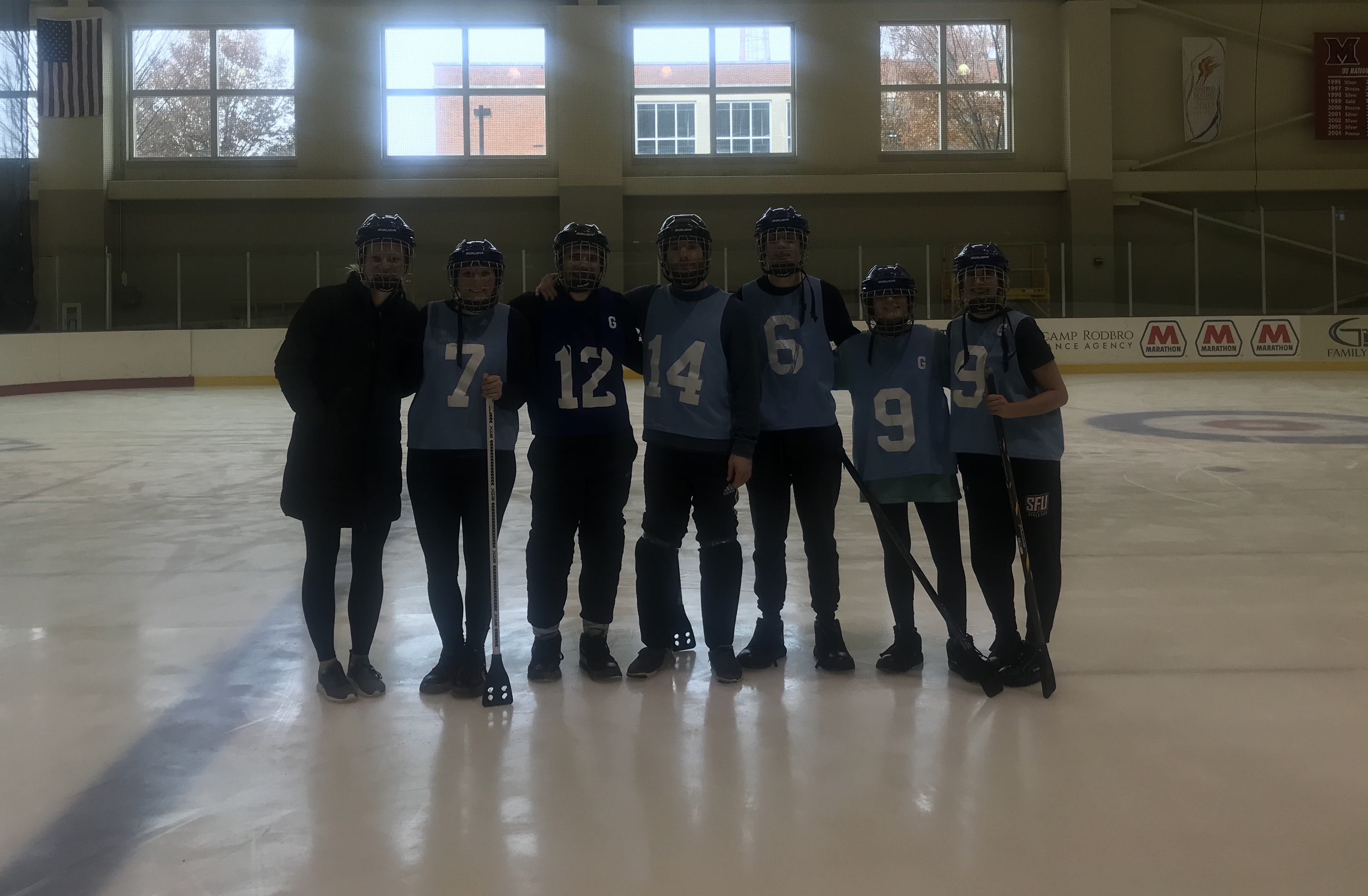 OH XI chapter's older broomball team